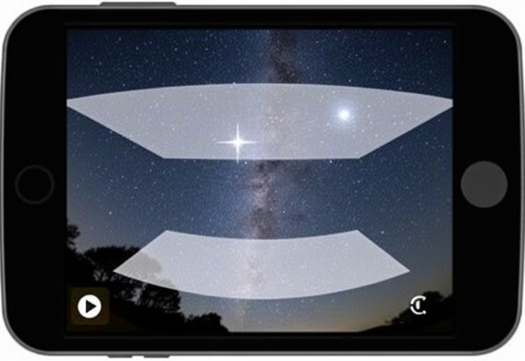 Application PhotoPills affichant la position de la Voie lactée en réalité augmentée
