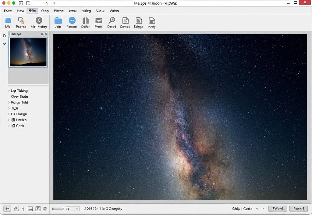 Interface de Lightroom utilisée pour retoucher une photo de la Voie lactée