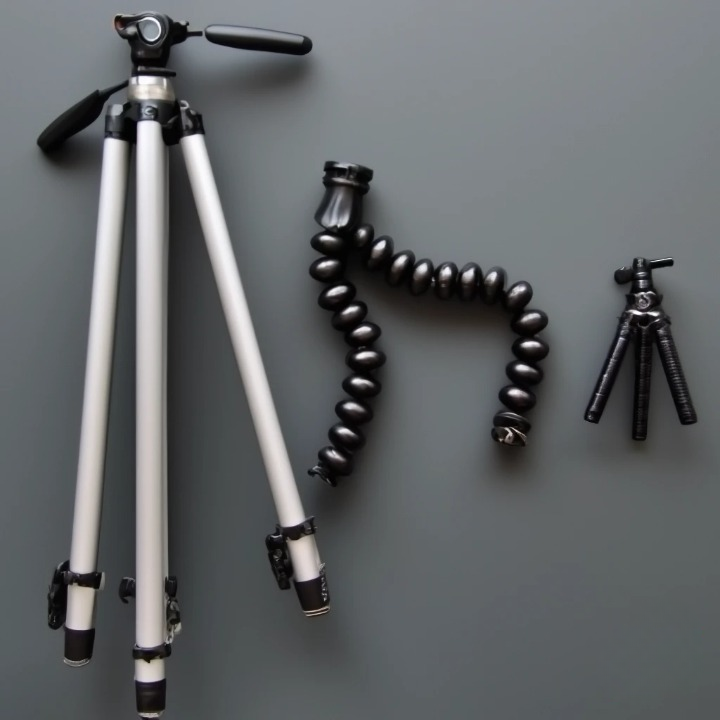 Meilleur mini trépied : comparatif et conseils pour smartphone, photo et vlog 4 Comparaison visuelle entre un mini trépied rigide, un trépied de table et un trépied flexible type GorillaPod.