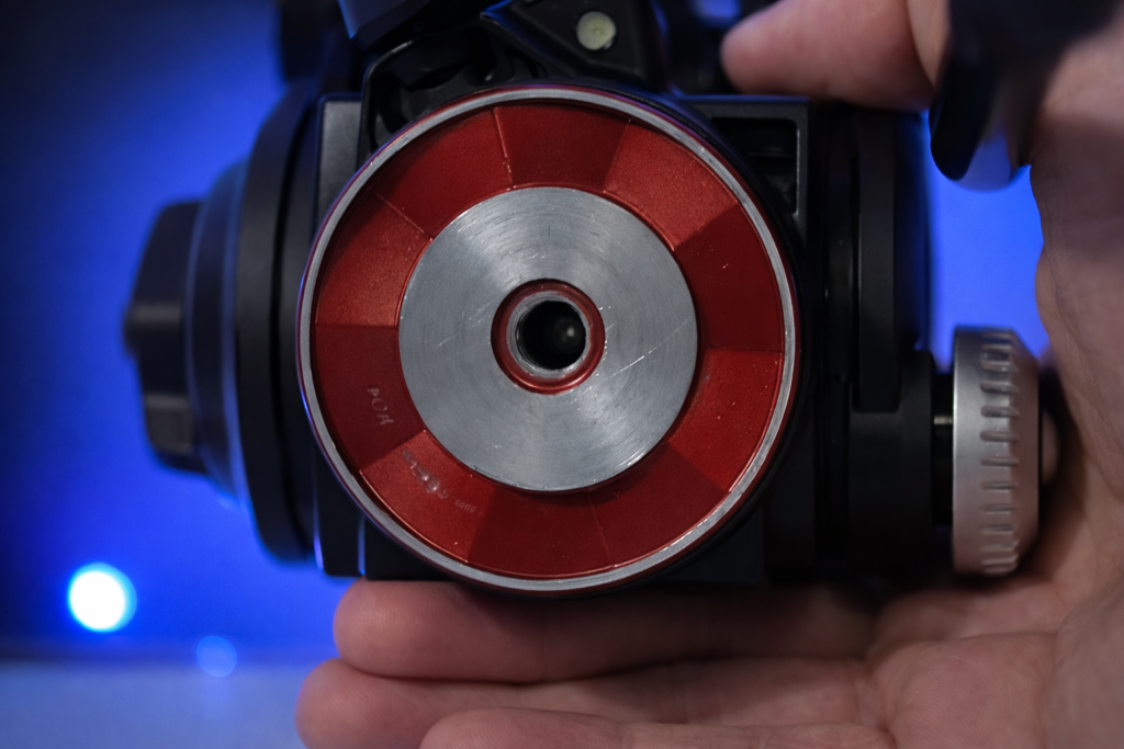 Vue du dessous de la rotule montrant le filetage femelle 3.8