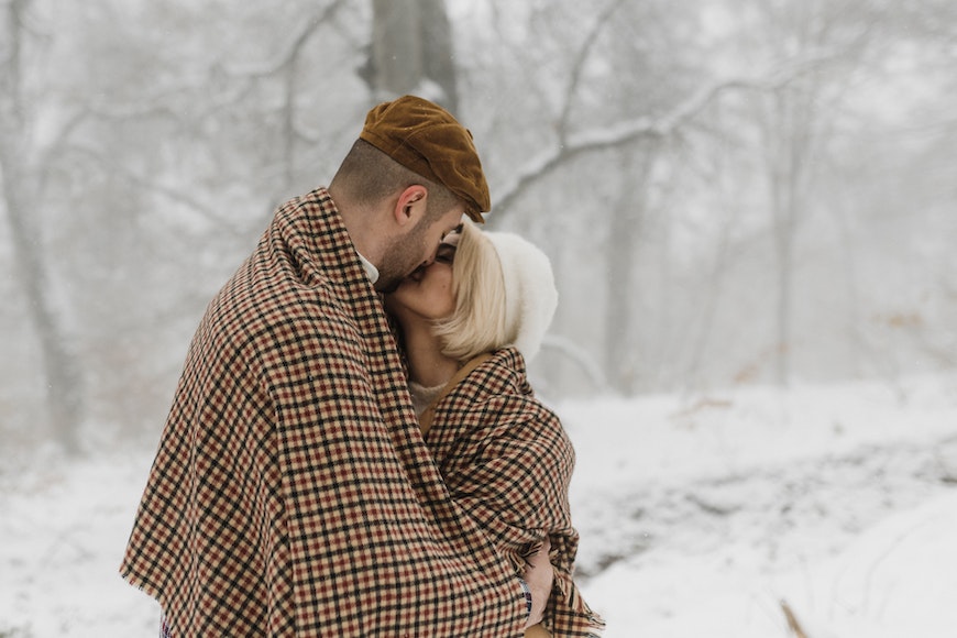 couerture photo fiancaille hiver