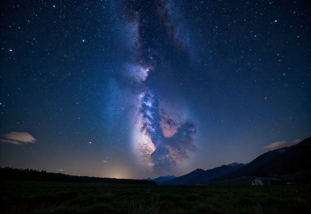 Light Painting : Guide Créatif Ultime pour Photographier la Nuit, le Ciel Étoilé et la Voie Lactée 13 Astrophotographie nocturne combinant ciel étoilé et light painting artistique