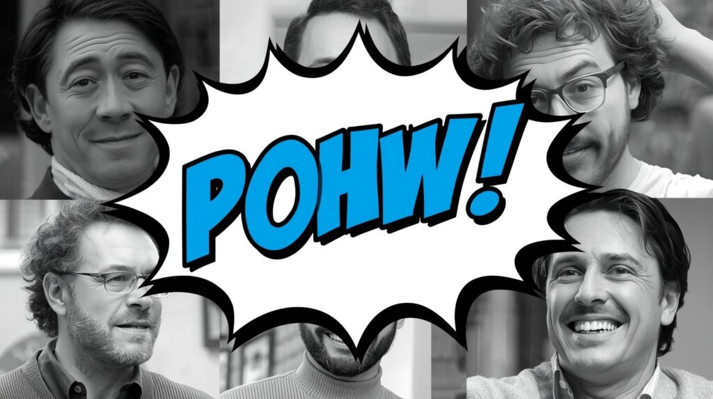 Bulle BD moderne avec texte stylise ajoutee sur une photo humoristique