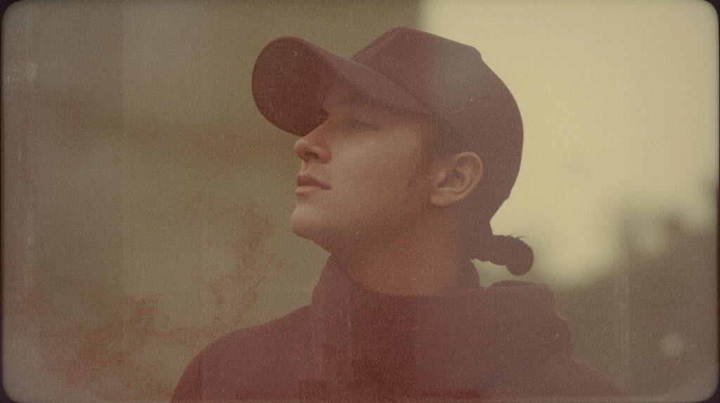 Image avec effet vintage et grain argentique créé dans Photoshop.