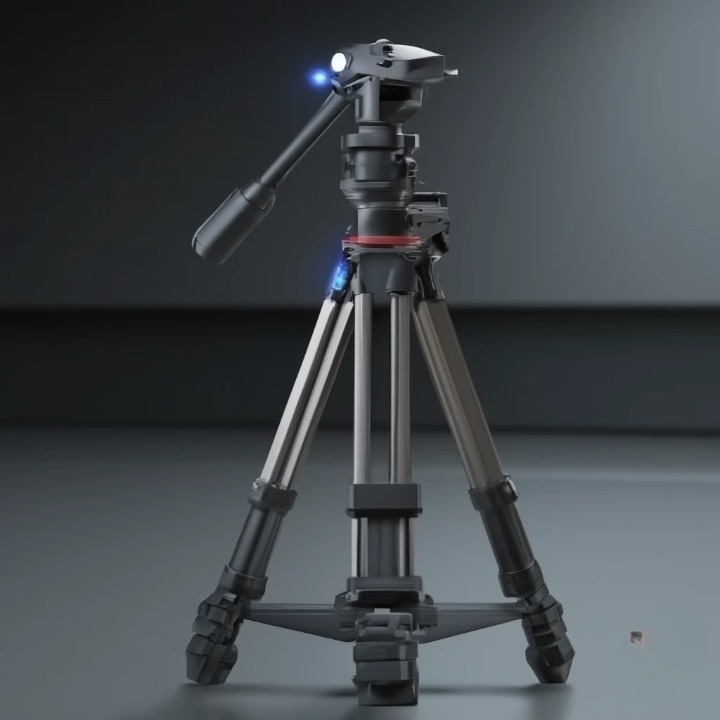 Trépied équipé d’une tête vidéo fluide, utilisé pour des mouvements doux et contrôlés en création hybride.