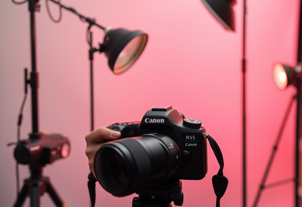 Studio photo équipé d’un Canon EOS R5